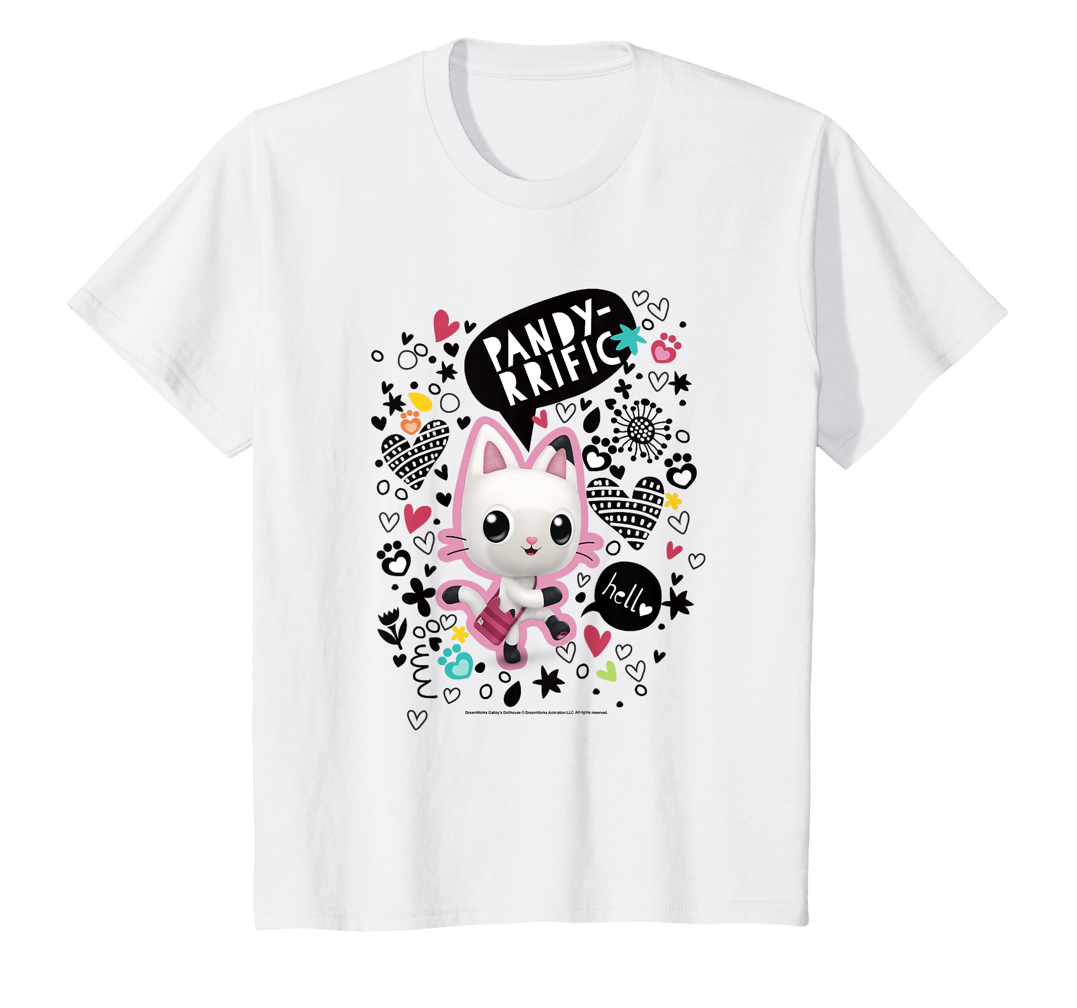 

Kids Dollhouse Pandy Paw Prints Pandyrific Graffiti Gabby s T-Shirt белый