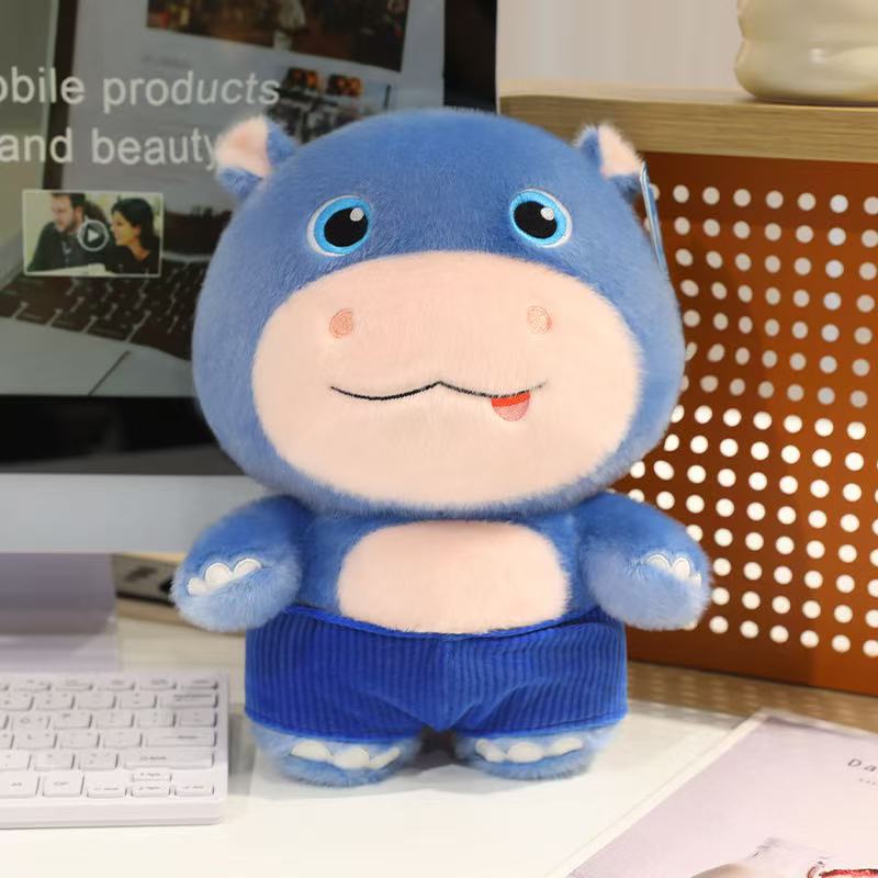 Latest Five Elements Kaiyun Hippopotamus Doll Kawaii Stuffed Plush Toy Doll Cartoon Anime Cute Children's Birthday Gift Doll