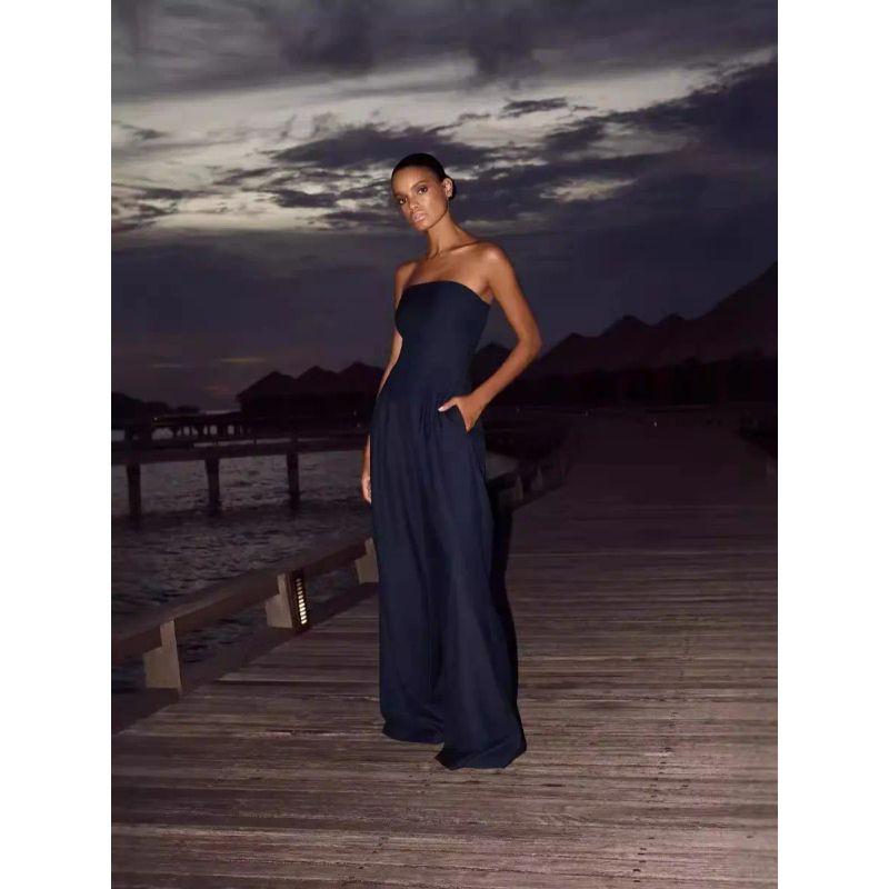 European and American Fashion Women clothes Leisure Backless Slim fit Pull Temperament Jumpsuit Temperament Jumpsuit