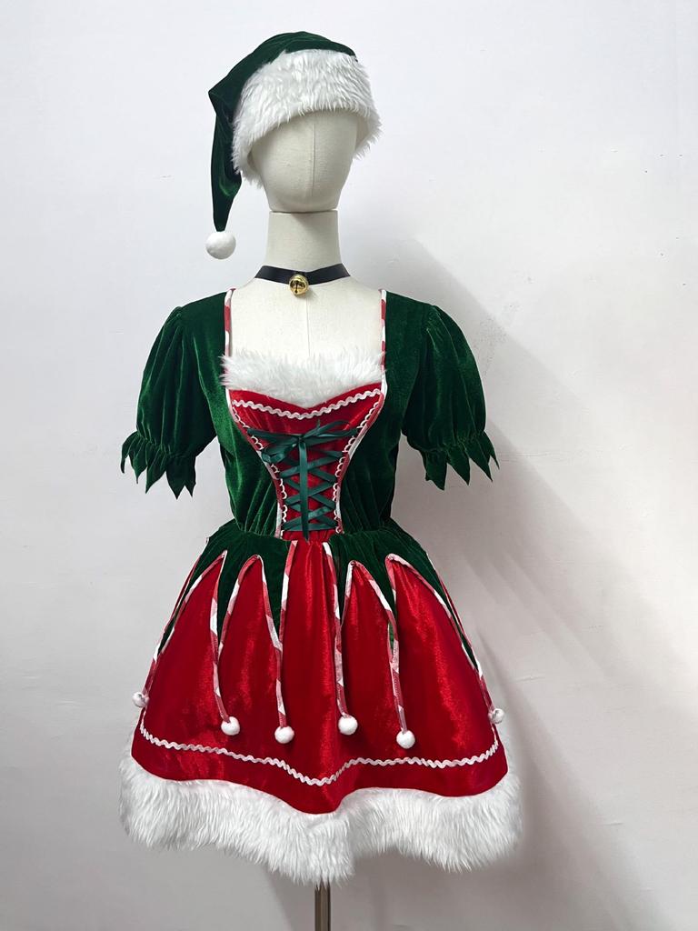 Sexy Green Elf Christmas Cosplay Costume