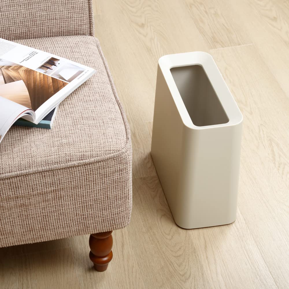 Ideaco TUBELOR® Hi-Grande Designer Rectangular Waste Bin, Conceals Any Plastic Bag 3.0 Gal, Matte Sand White