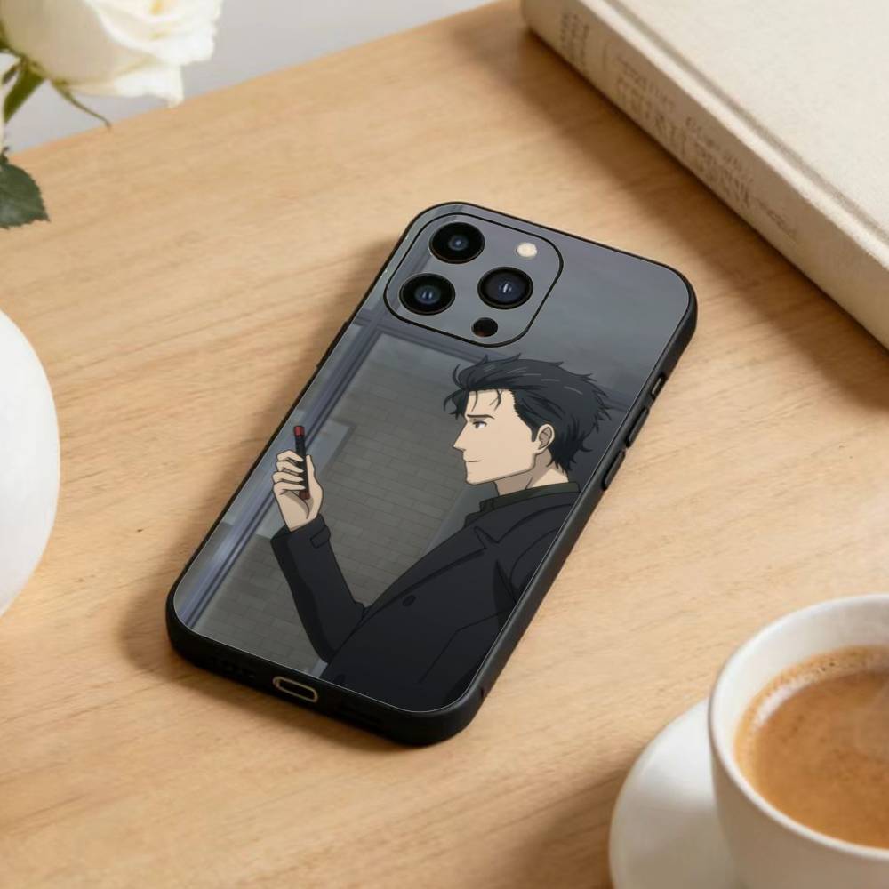 STEINS GATE F-Rintaro O-Okabe Phone Case For iPhone 16,15,14,13,12,17,Pro Max,Plus Silicone Black Case