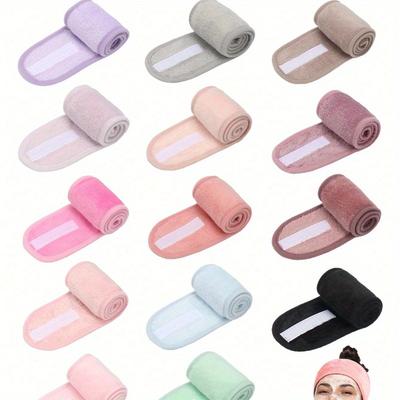 Adjustable Women's Spa Facial Headband, Shower & Makeup Hair Tie Suitable for Washing Face, Soft Towel & Hair Styling Accessory Accessories