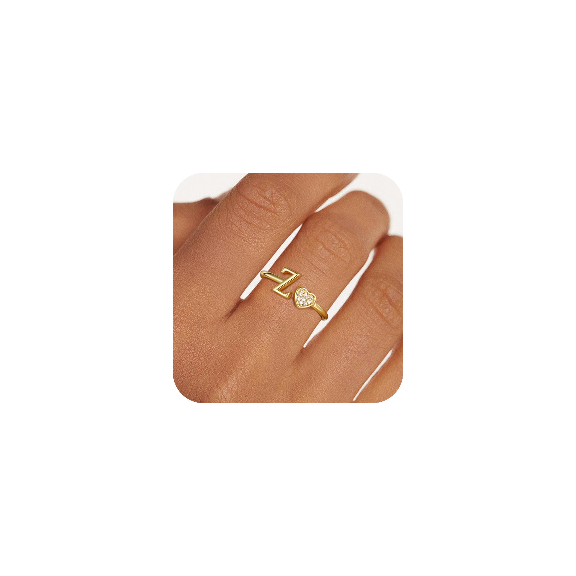 

Women s 26-letter Heart-shaped Ring with Zircon Setting A80012 A80012-Z
