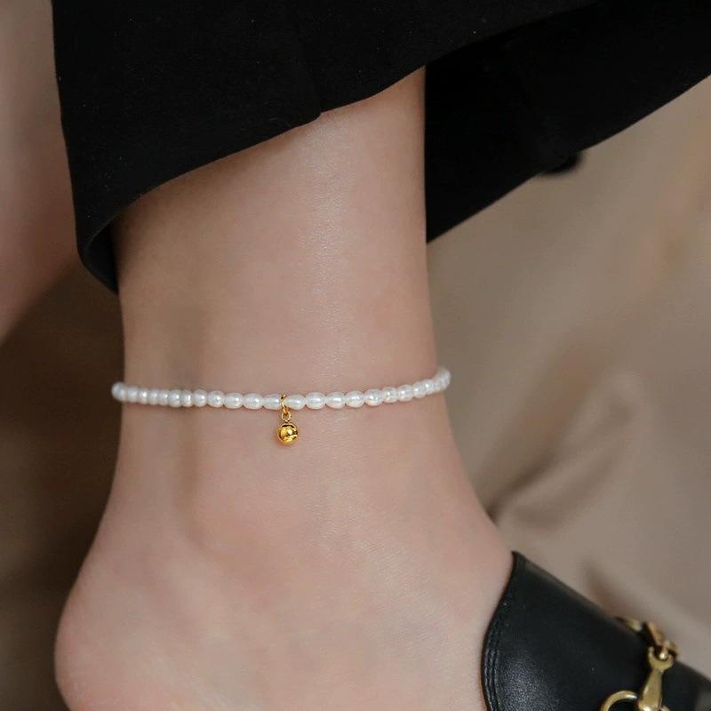 Tide Double-Layer Heart Anklet: 18K Gold-Plated Titanium Steel, Non-fading Fashion Light Luxury for Women