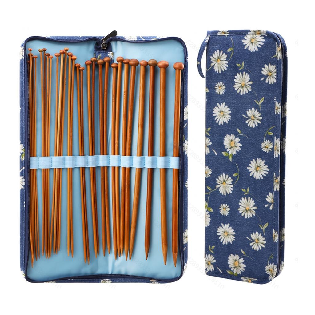 Carbonized Knitting Needle 25cm And Knitting Needle Case For Handmade Projects
