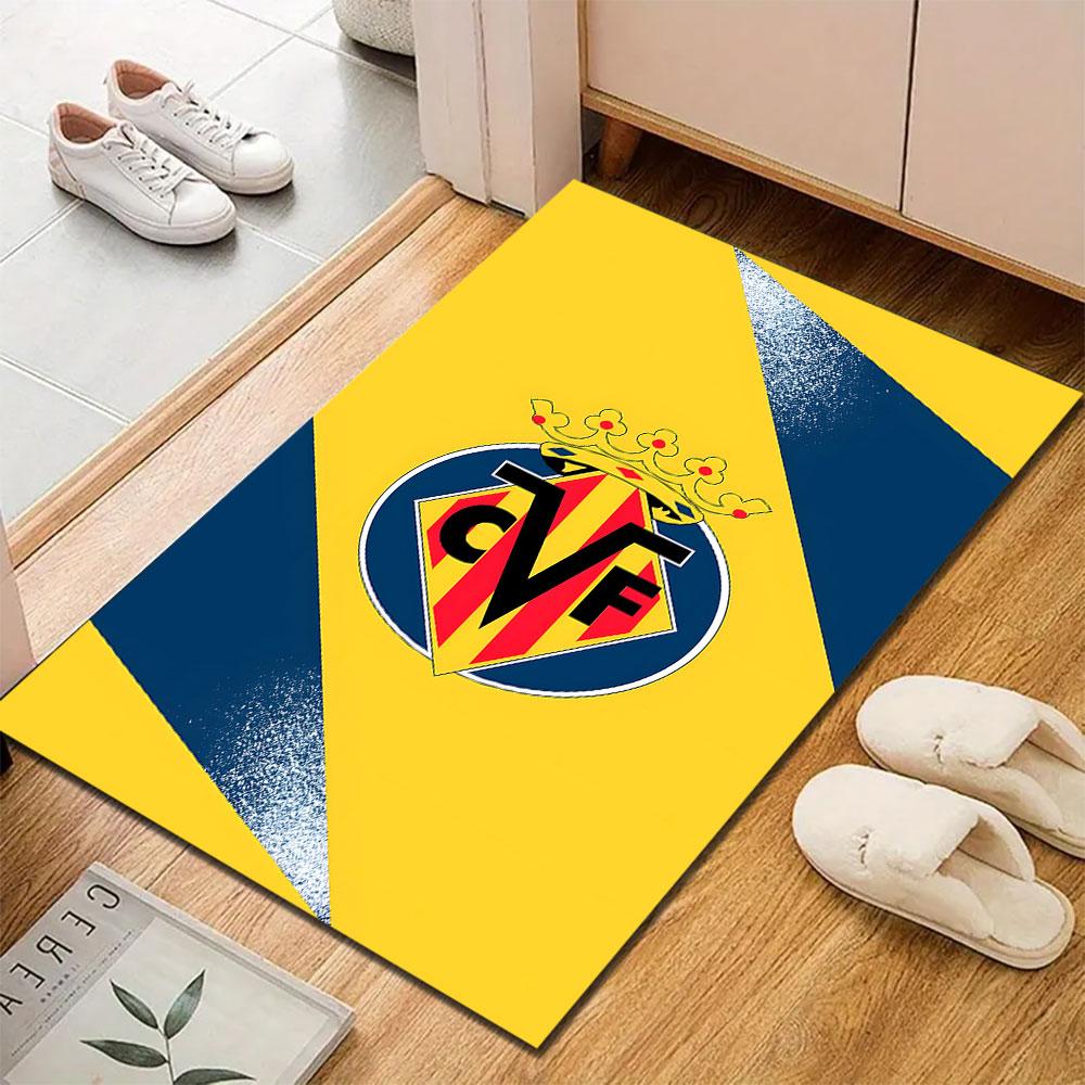 "Yellow and Blue CVF Crown Emblem Design" Patterned carpet, suitable as a non slip play mat for the living room and bedroom sofa