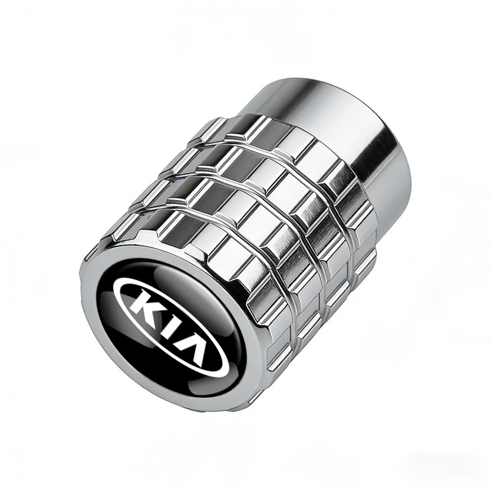 AABJB1 4PCS 3D Aluminum Car Wheel Tire Valve Caps Dust Stem Cover Badge for Kia Sportage Rio Xceed Picanto Sonet Cerato Optima Soul EV6