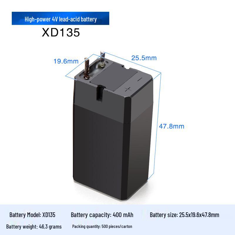Universal 4V Lead-Acid Battery for Electric Mosquito Swatter, Spotlight, Flashlight, Headlamp, Desk Lamp, and Accessories