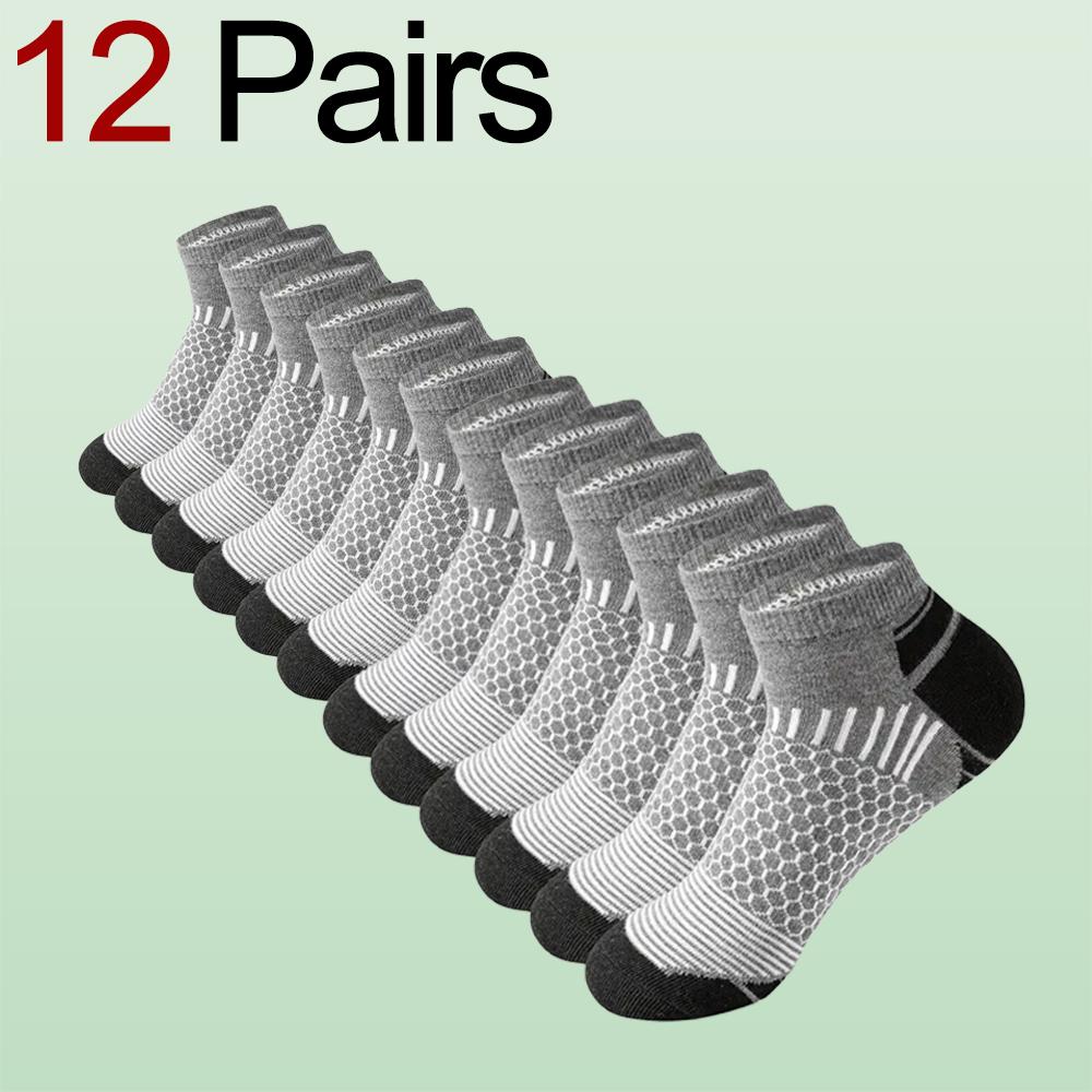 6/12 Pairs for Both Men Women Suitable Sports Low Top Socks Sweat Absorbing Breathable Thin Odor Proof Running Leisure Socks