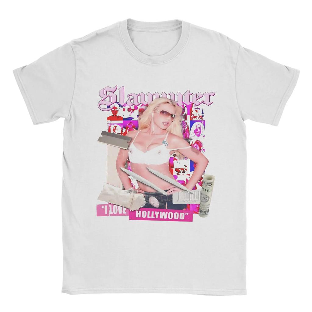 Unisex Slayyyter American Singer Tshirts Pure Cotton Tops Beach Vintage Short Sleeves Tshirt Crew Neck Hippie Loose Tshirt
