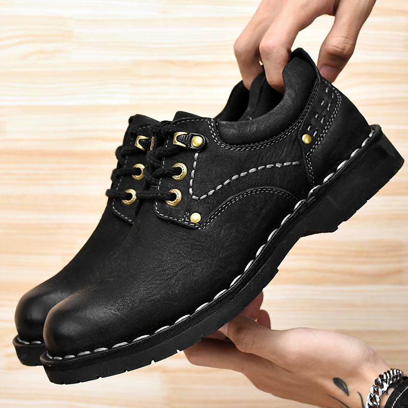 Fashion 2025 Men Casual Shoes Luxury Brand Casual Slip on Formal Loafers Men Genuine Leather Italian Style Black Male Walking Shoes