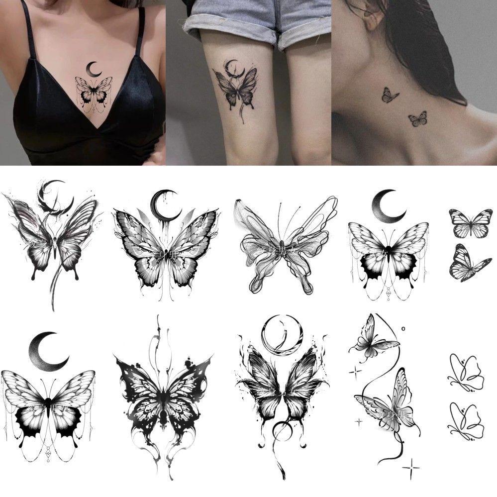 Waterproof Realistic Butterfly Tattoo Sticker – Small, Fresh, Aesthetic Cartoon Style, Long-Lasting, Personalized Colors