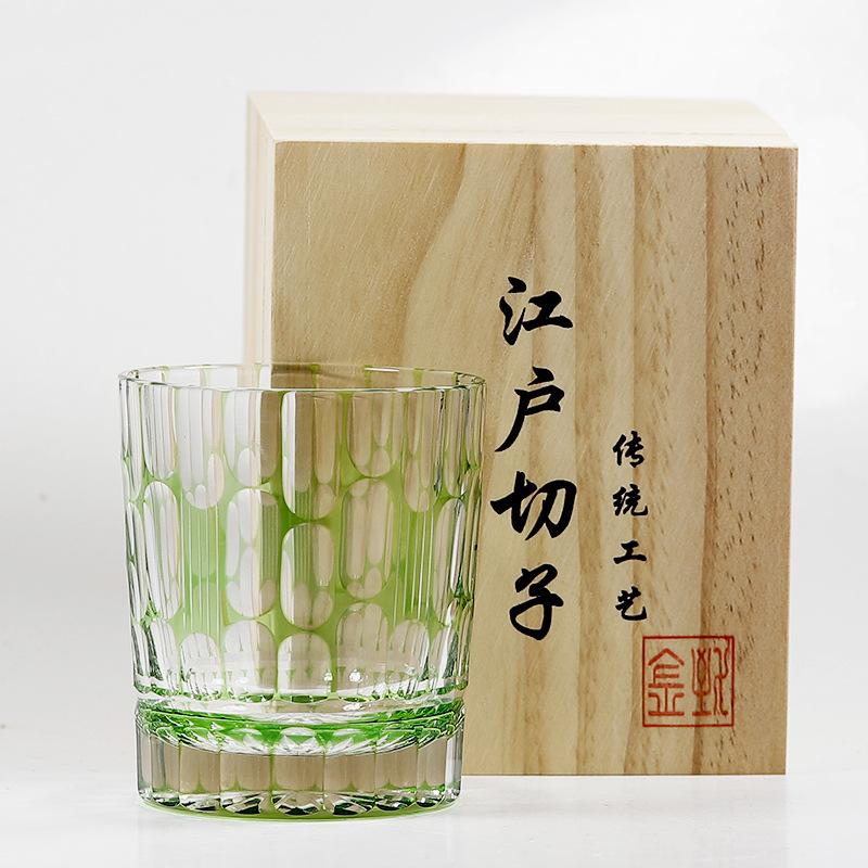 Jinzhi Whiskey Crystal Glass Wine Glass Japanese Edo Cezi Wei Cup Green Bamboo Cup Wei Cup Light Luxury