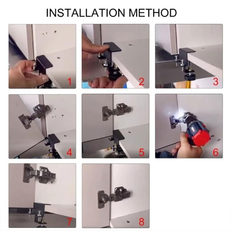 Schranktür-Installationspositionierer Edelstahl-Schrankklemme Verstellbares Schrankinstallationswerkzeug Für Die Meisten Schränke