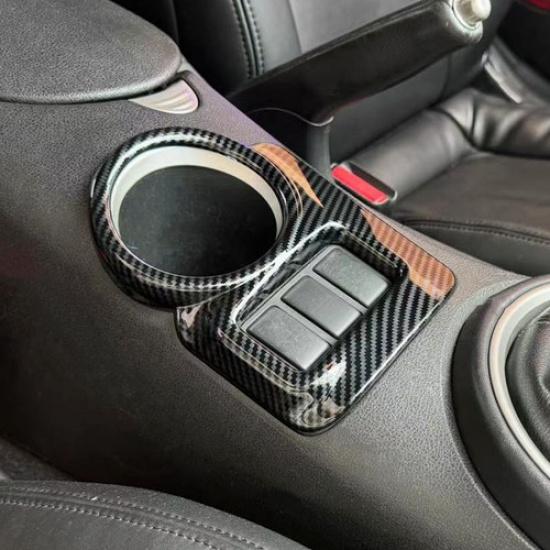Carbon Fiber Style Inner Central Control Cup Holder Cover Trim For Nissan 370Z