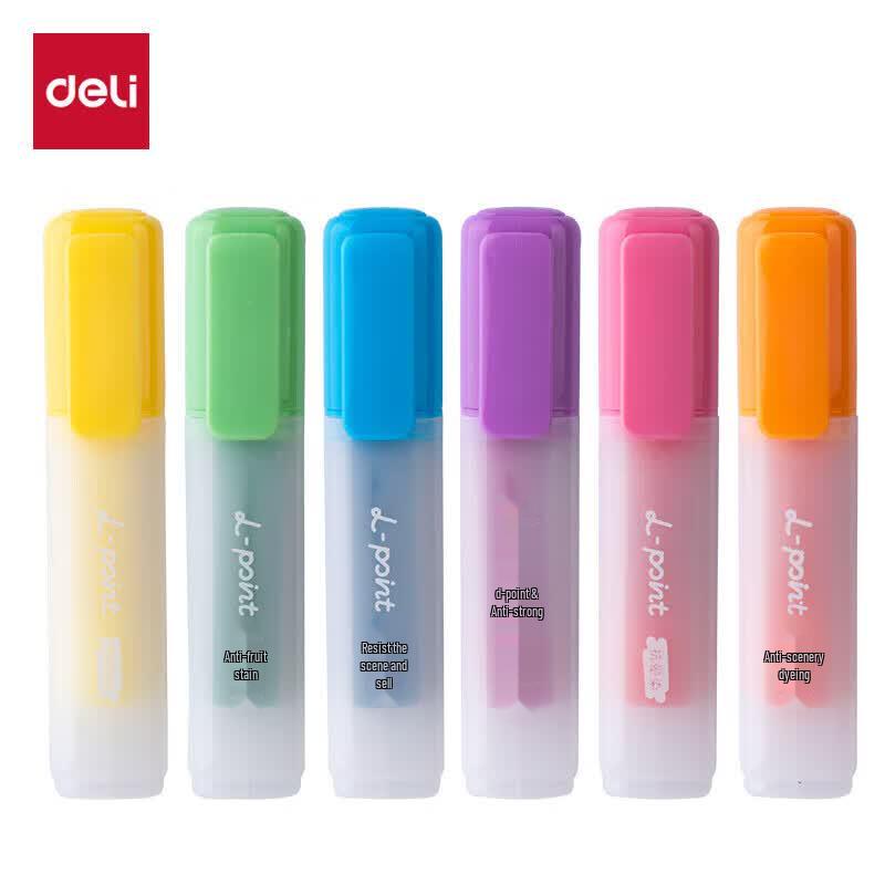 Deli SK628 Acrylic Fluorescent Marker Pen Set - 6 Colors