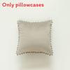 Velvet Solid Dutch Color Pillow Cases Pompom Edging Cushion Cover Living Room