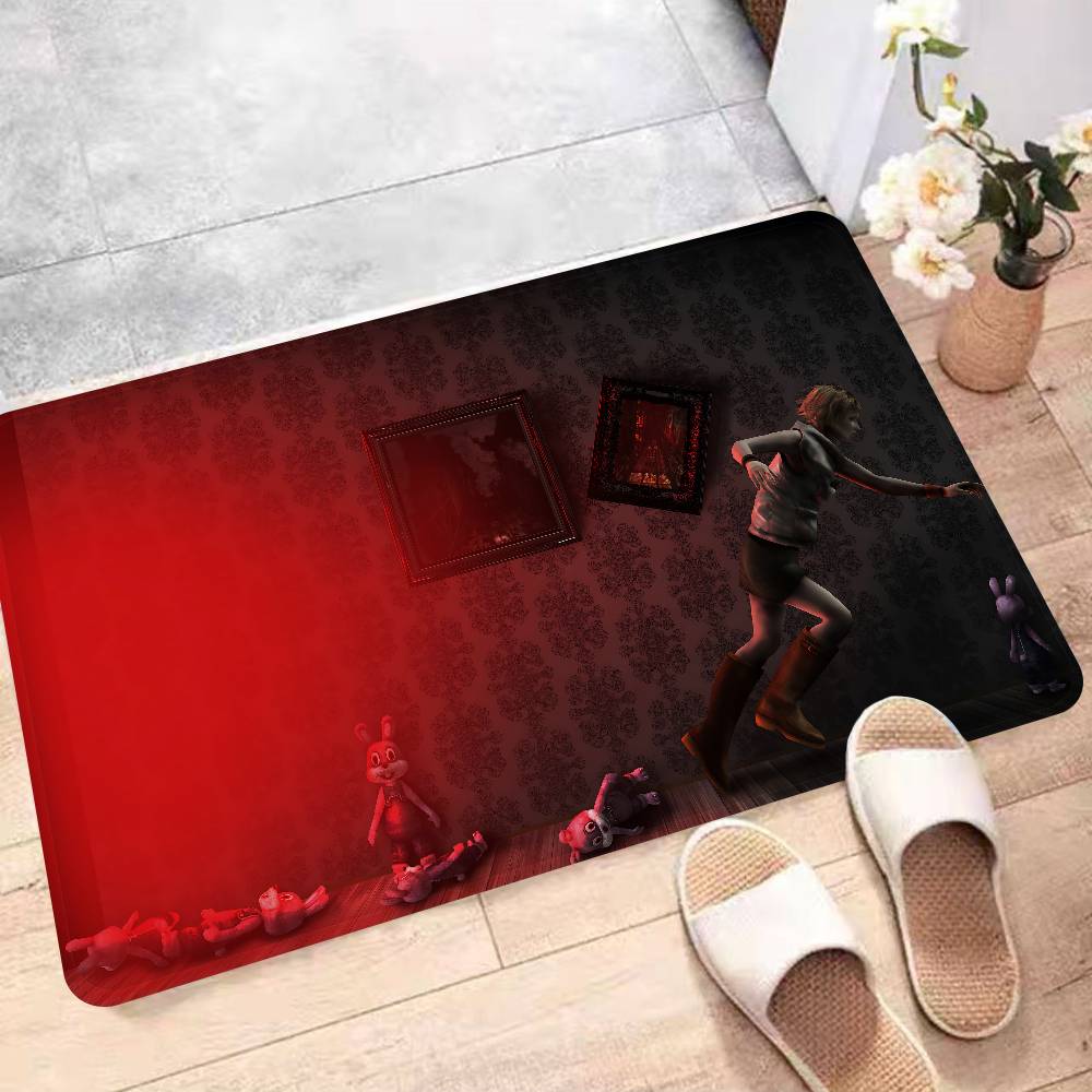 Horror Game S-Silent H-Hill Entrance Door Mat Washable Non-Slip Living Room Sofa Chairs Area Mat Kitchen Welcome Doormat
