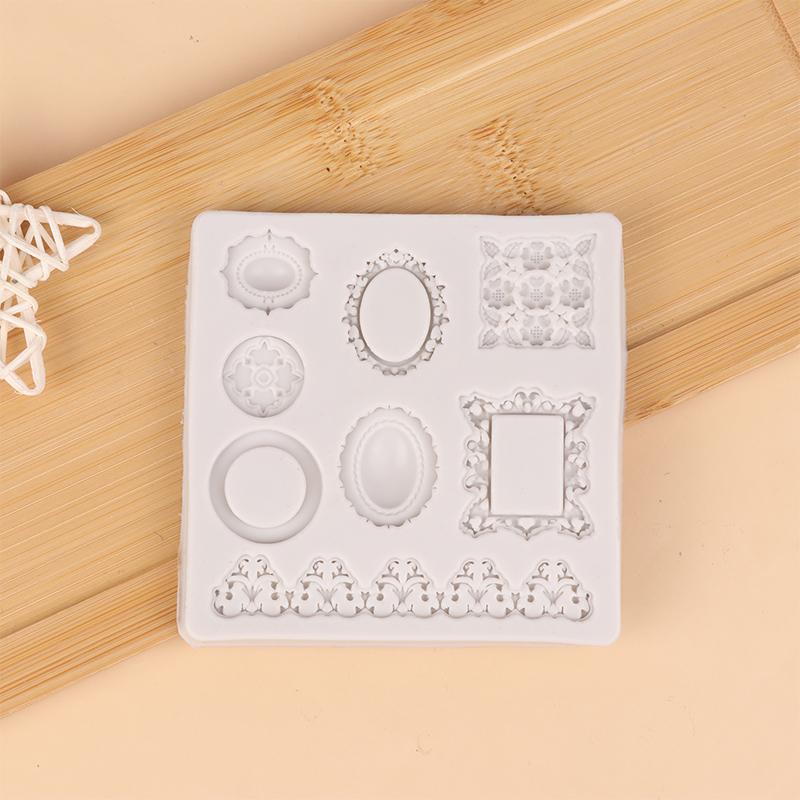 Dragonfly Crown Key Po Frame Shaped Silicone Mold Diy Lace Scroll Po Frame Silicone Candy Cake Border Decoration Mold