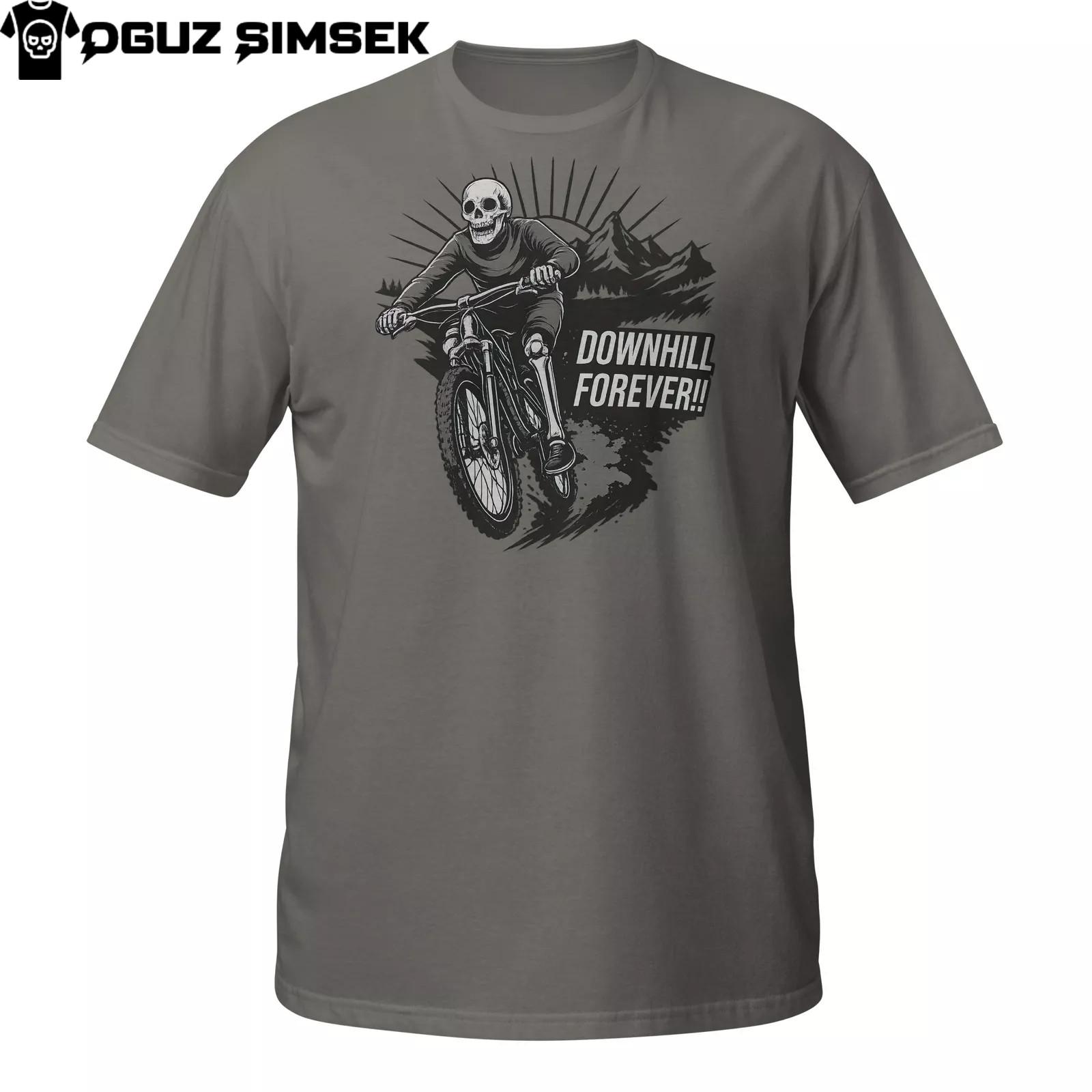 Downhill Mountain Biking Skeleton T-Shirt Mens Womens Tees Top | Funny MTB Rider Graphic Tee M