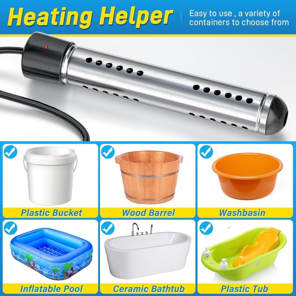 2000W/3000W Shower Temperature Control Boiler High Power Immersion Electric Water Heater Mini Portable Fast Heating Bath Tub