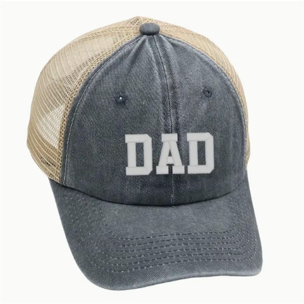 Visors DAD MOM Baseball Hats Mesh Net Sunscreen Hats Washed Distressed Faded Cap  for Man Women