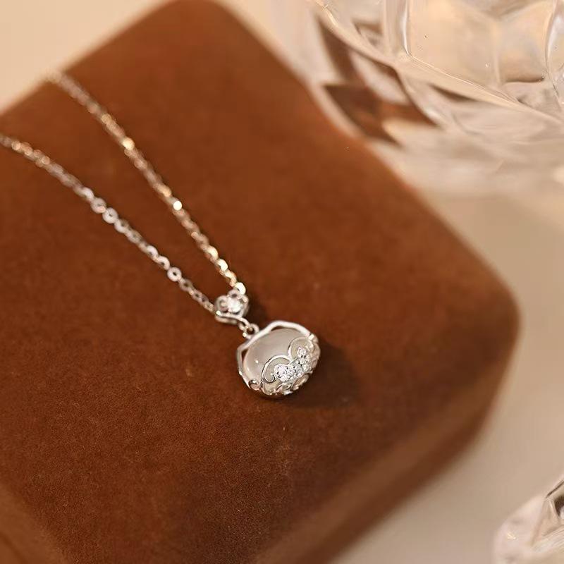 2025 New Luxury 925 Sterling Silver Ping An Lock Pendant Necklace for Women – Trendy Clavicle Chain Choker