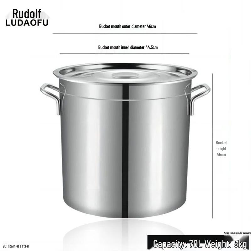 Rudolf Commercial Stainless Steel Stock Pot with Lid Dia 45cm H 45cm