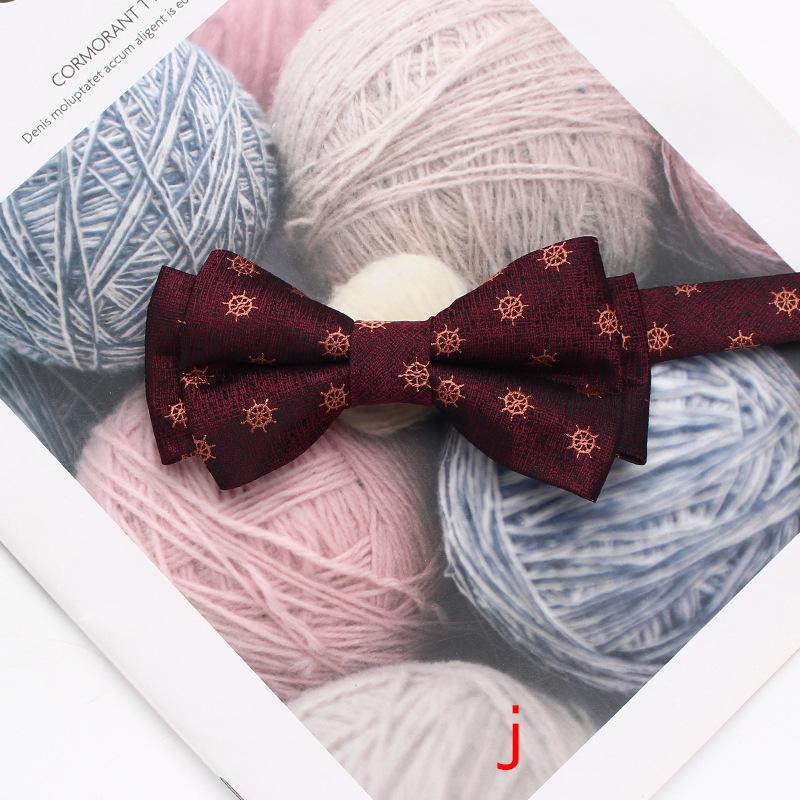 Färgvävd Jacquard Herrfluga 6cm Dubbellager Randig Liten Blomma Affärs Retro Kostym Skjorta Fluga
