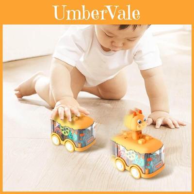 Small Tiger Deer Light Up Pressing Gear Toy Car For Kids Boys Girls Night Market Gift