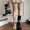 Retro Matte Punk Style Front Lace Up Mid Calf Lady Boots Round Toe Platform All-Match Casual Shoes Size 35-42 Chunky Heel Boots