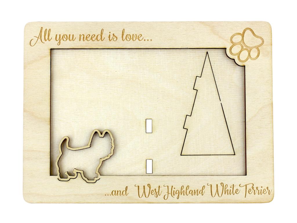 West Highland White Terrier, Westie, Westy – Photo frame, engraved wooden frame | Art-Dog