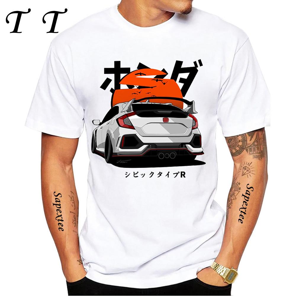 Ny Japanstil Herr Kortärmad Typ R T-shirt Kör Den Klassiska JDM Vita Impreza WRX Bildesign Pojke Casual Topp Vita T-shirts