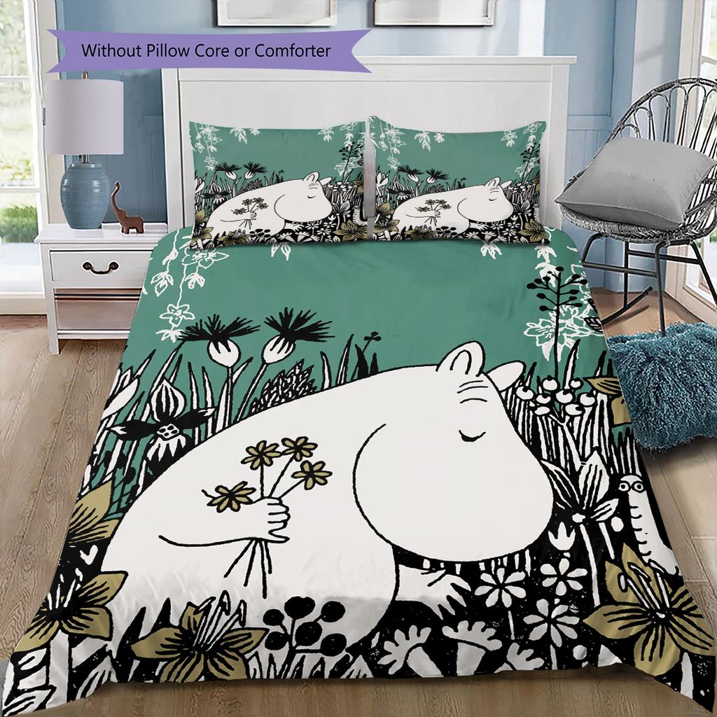 Set Copripiumino Trapuntato con Fantasia Cartone Animato Federa Decorazione per la Casa Regalo di Compleanno (1 * copripiumino + 2 * federa, senza nucleo)