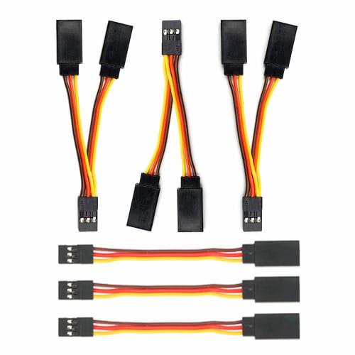 GTIWUNG 3-Piece Servo Extension Cable (Male-Female) with JR Plug, 75mm Long Servo Extension Lead Wire Cable, New 75mm 3" Y Servo Extension Cord Wire C