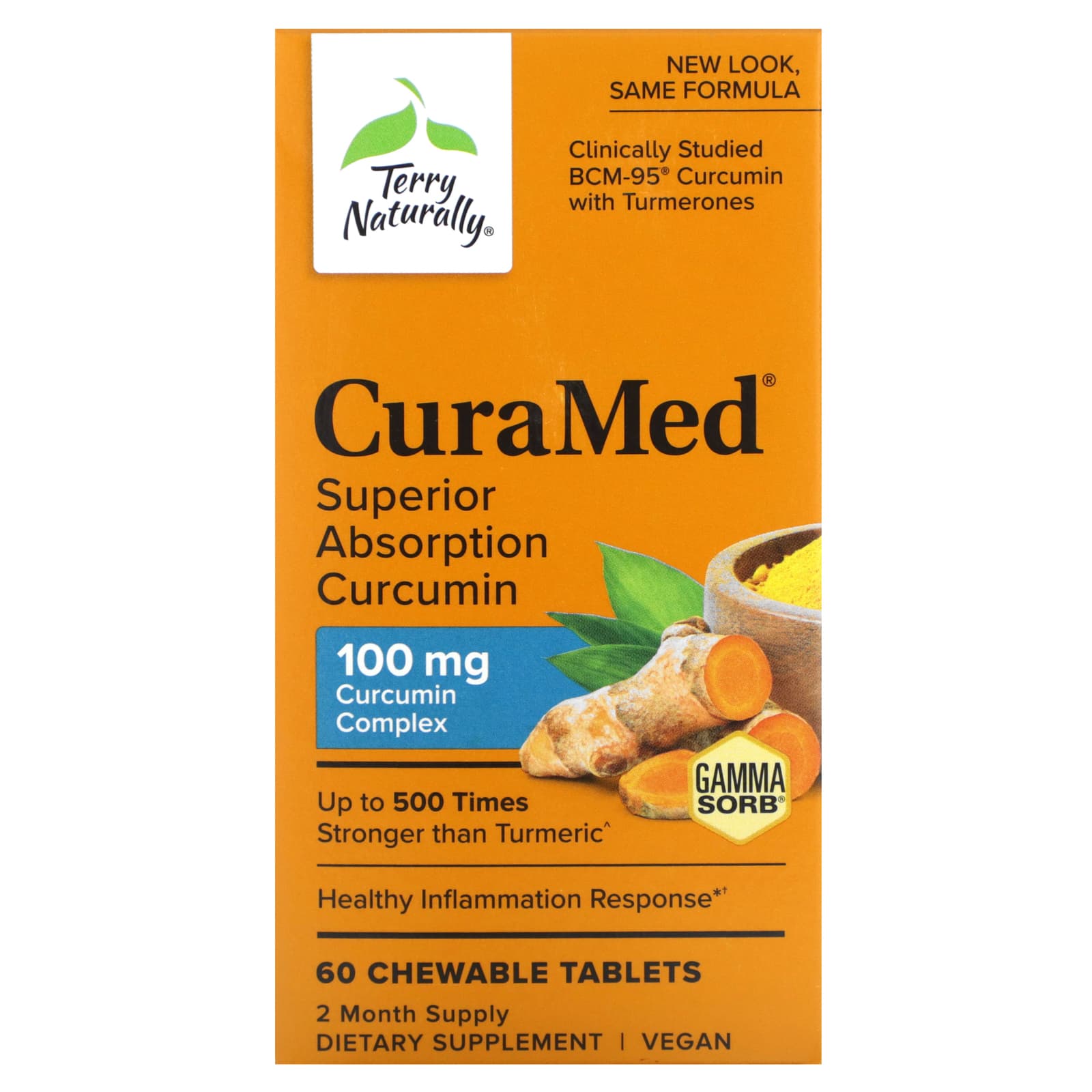

Curamed, Curcumin with High Absorption Rate, 100Mg, Chewable 60 Tablets