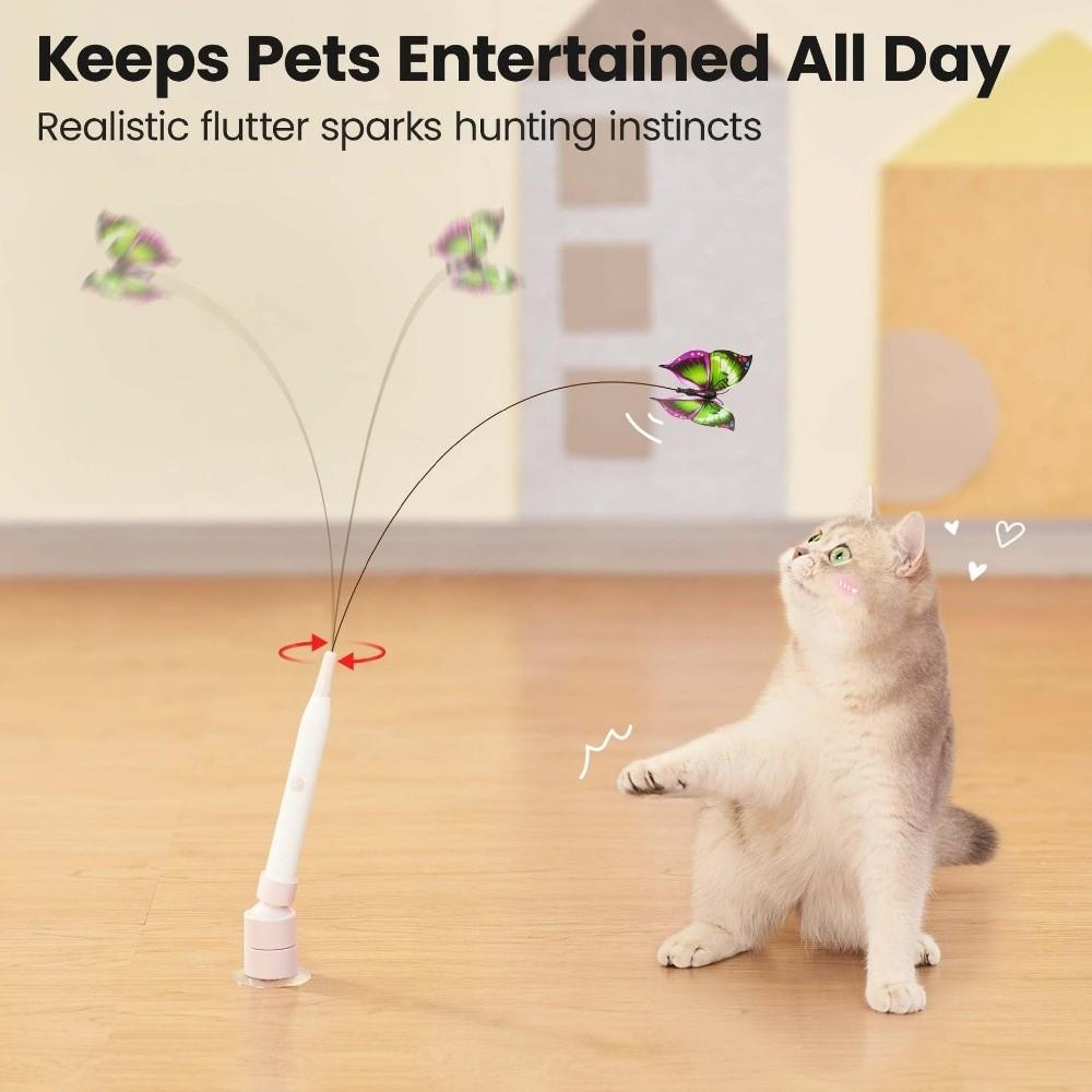 360° Swivel Electric Cat Toy Long Rod Self-entertaining Toy Handheld Cat Teasing Stick  Cat Teasing