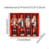 4 Pieces Nutcracker Puppet Statues Christmas Decorations Home Furnishing Crafts Artificial Ornaments