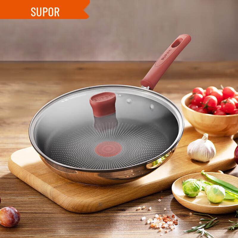 Supor Red Spot Non-stick Stainless Steel Frying Pan