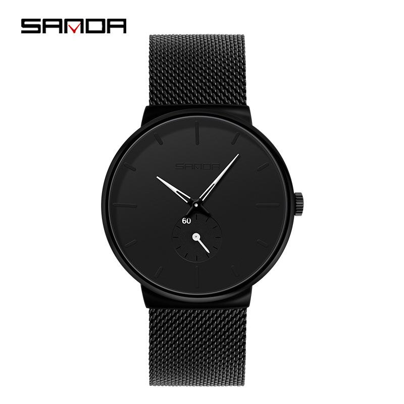 Sanda 1059 Wasserdichte Mesh-Armbanduhr Quarz für Herren und Damen