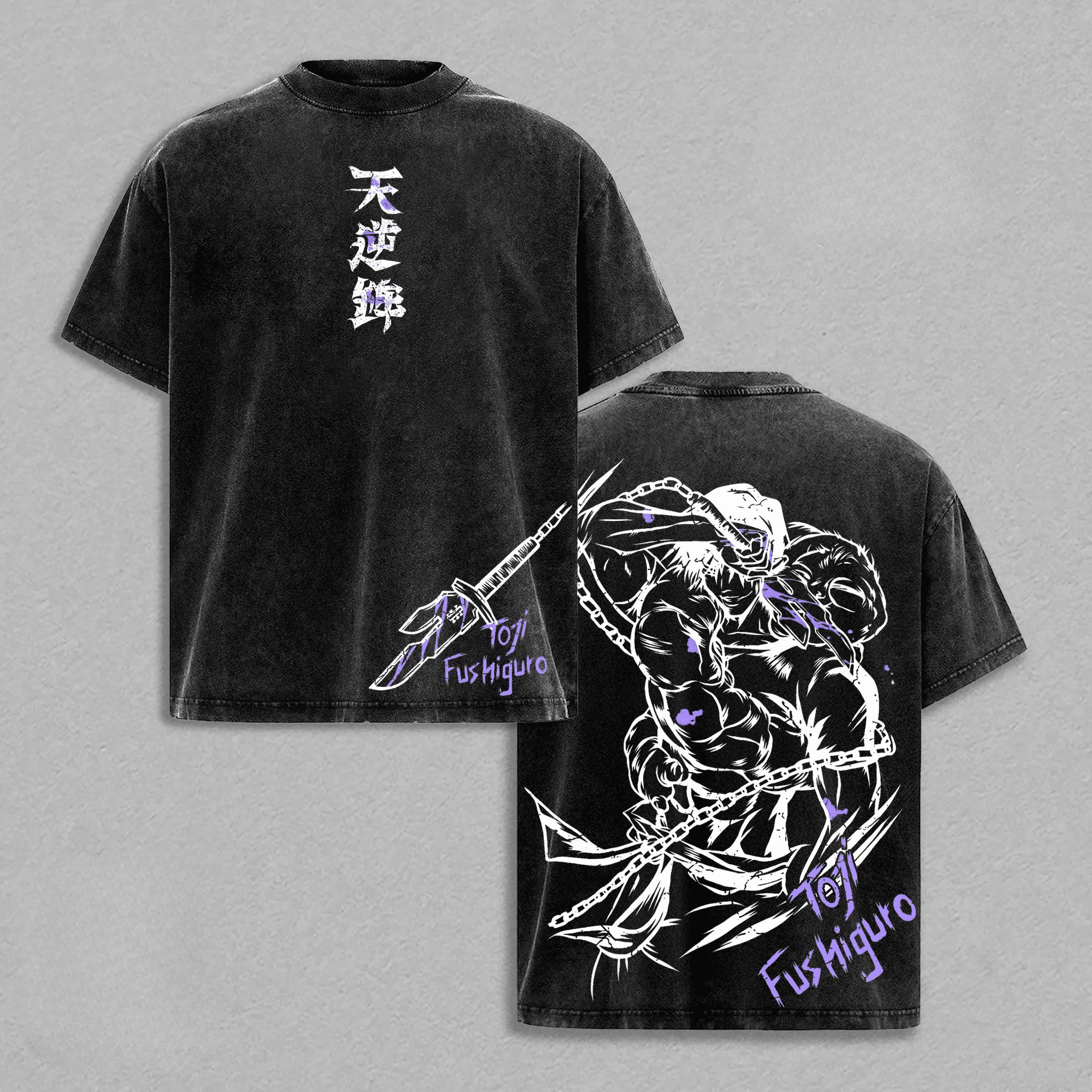 

Jujutsu Kaisen Фушигуро Тодзи Футболка Мужская Одежда Аниме Винтаж Y2k Стиранная Футболка С Коротким Рукавом Повседневные Футболки Из Чистого Хлопка Топы S чёрный