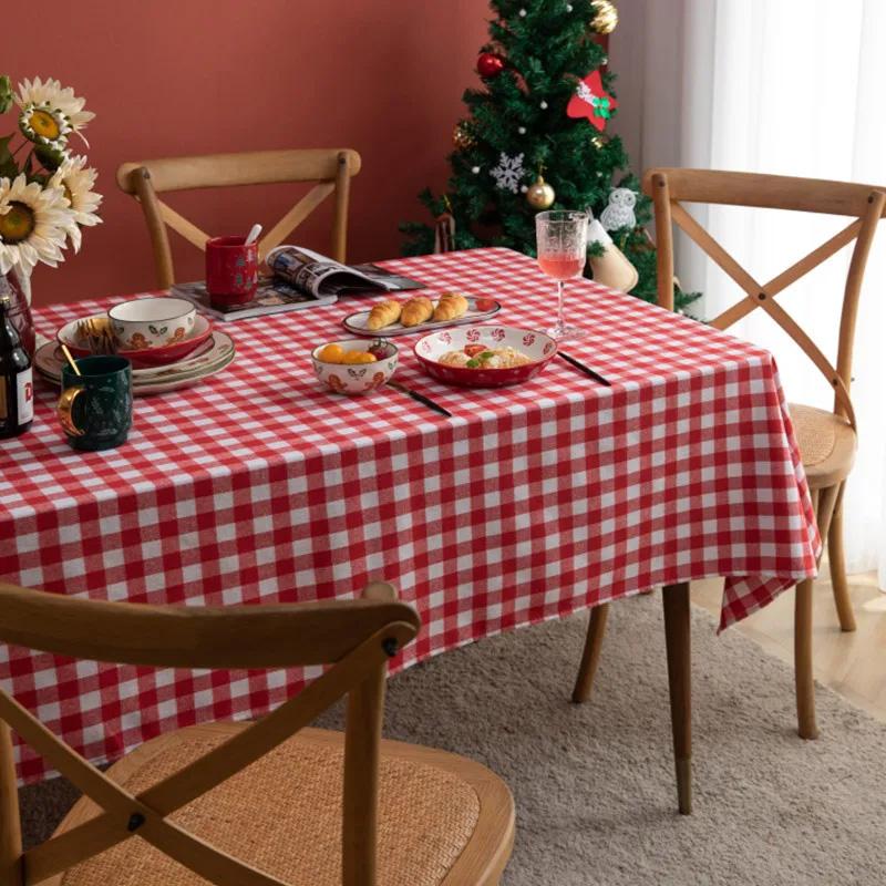 Red Italian Check Tablecloth 140X240Cm Italian Parisian Check White Red