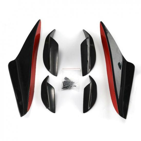 For BMW E90 E92 E93 M3 05-12 6X Front Bumper Canards Lip Splitters Glossy Black