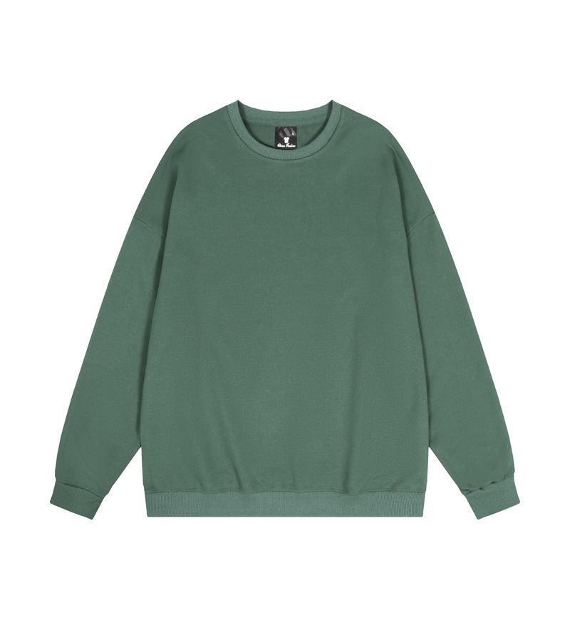 Loose Solid Color Round Neck Hoodie - Unisex Long Sleeve for Couples, Spring & Autumn