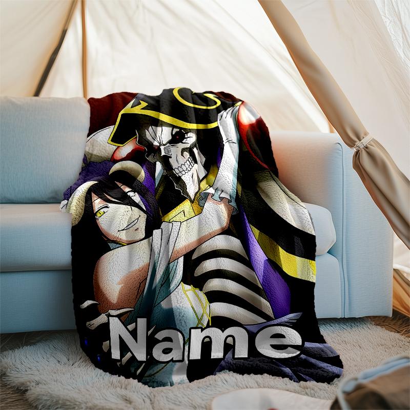 Personalized Custom Name Blanket - Overlord Print Design,Blanket for Sofa,Bed,Travel,Camping - Soft and Warm, Great Gift