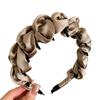 Ruched Texture Wrapping Ribbon Headband Wavy Shape Ruched Hair Hoop Satin Headband  Makeup Styling