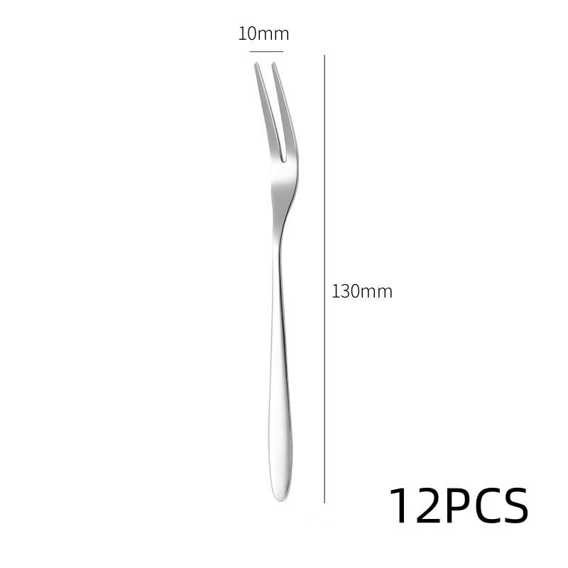 

12 шт. вилка для фруктов из нержавеющей стали для ресторана, кафе, домашней вечеринки, вилка для десерта, милая вилка для фруктов, столовые приборы, кухонные принадлежности