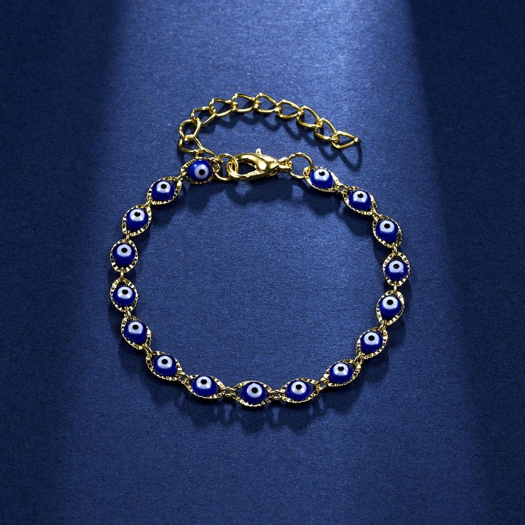 Vintage Turkish Blue Evil Eyes Bracelets For Women Men  Demon Eye Link Chain Friendship Bracelet Lucky Prayer Jewelry