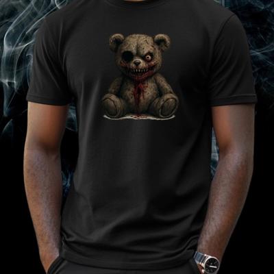 T-Shirt Herren Horror Teddy Motiv Baumwolle Größe S bis 5XL